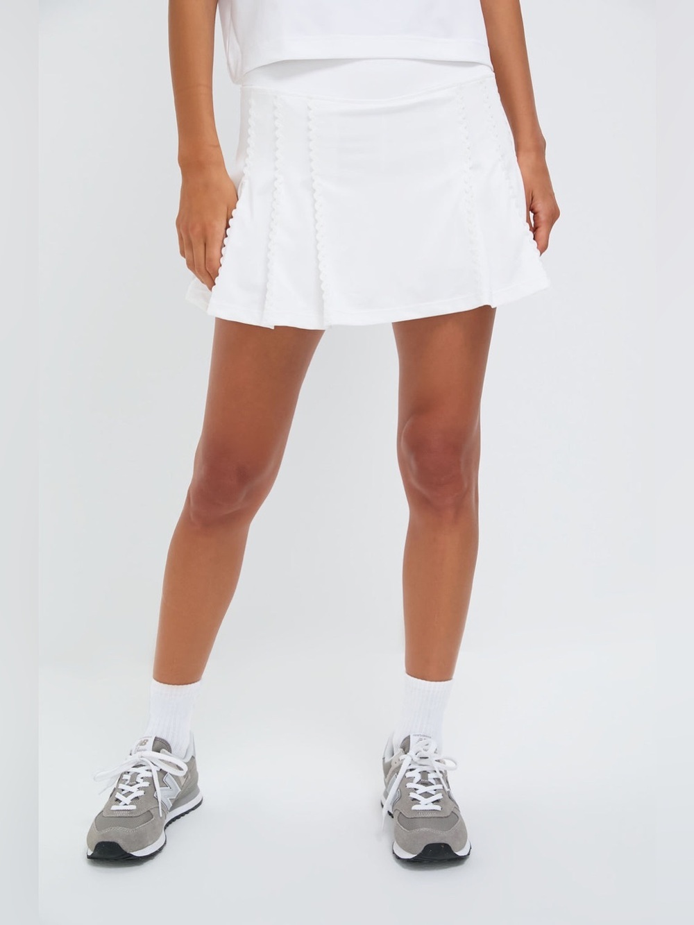 White Ric Rac 14 Inch Performance Jersey Lydia Tennis Skirt